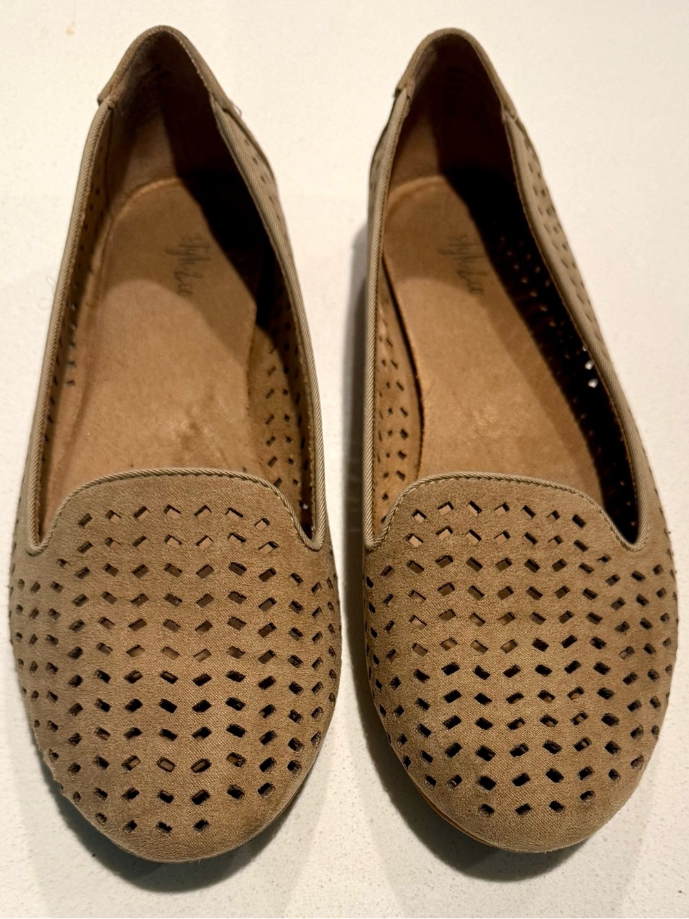 Style & Co. Taupe Perforated Slip-On Loafers